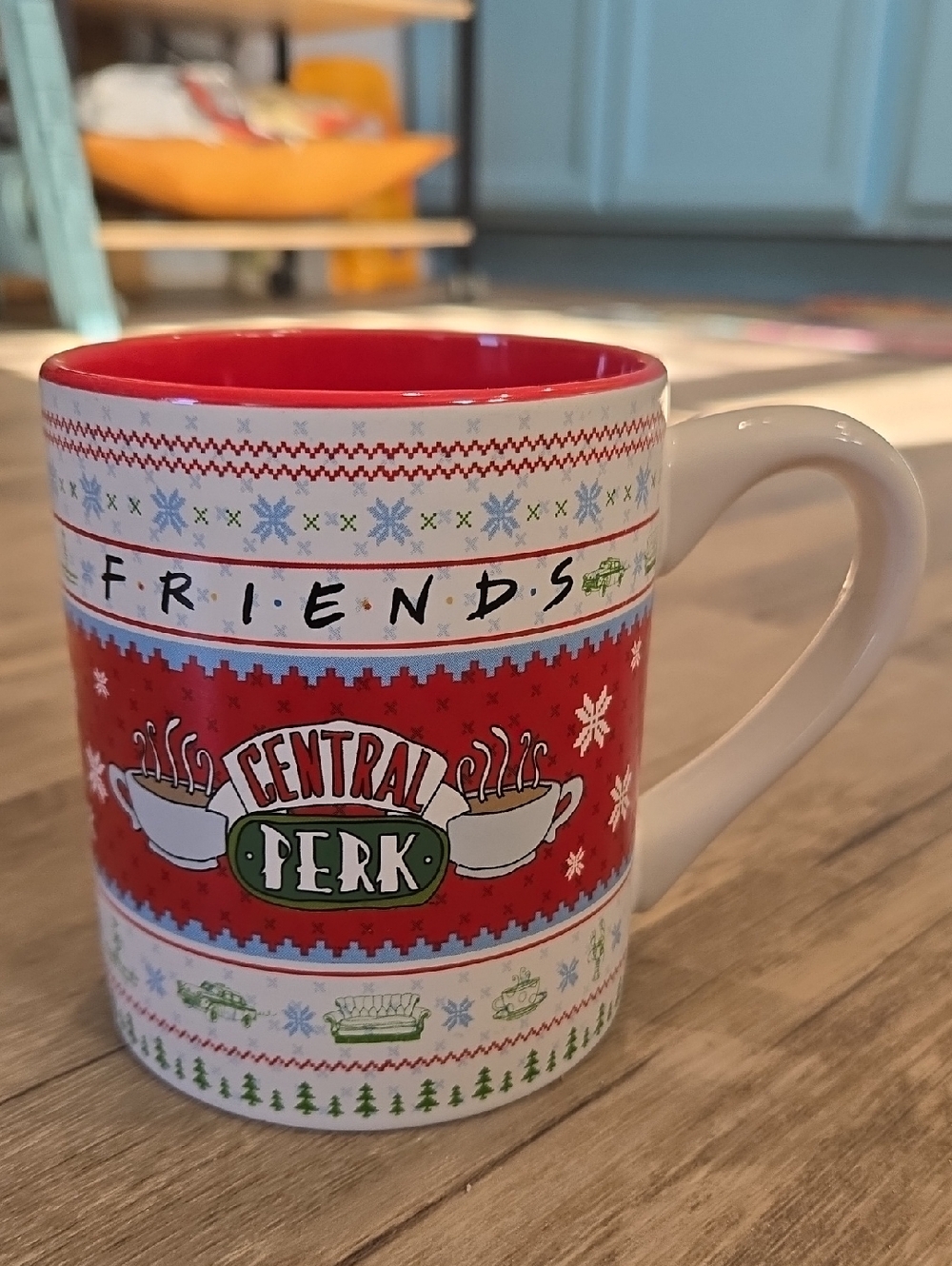 FRIENDS Central Perk Red and White Festive Design